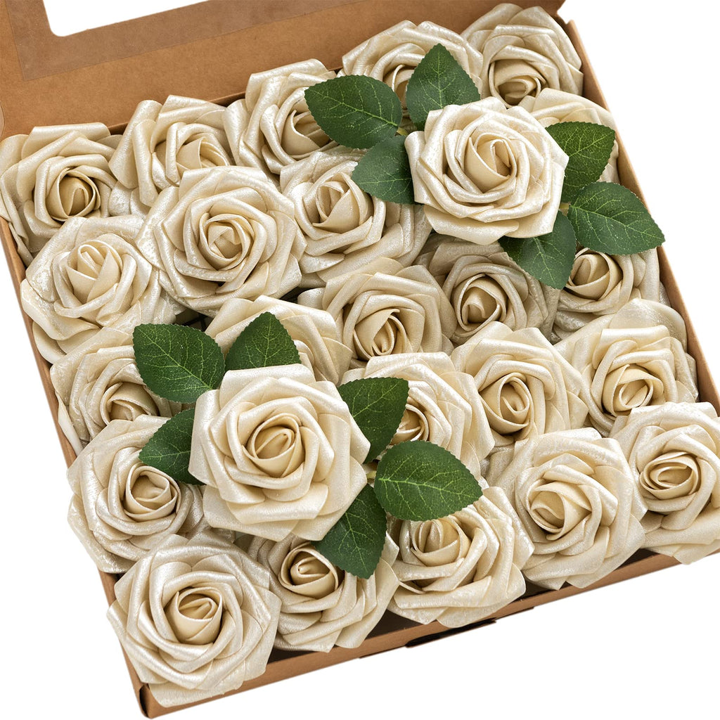 Luxe Beige Artificial Flowers — 3"