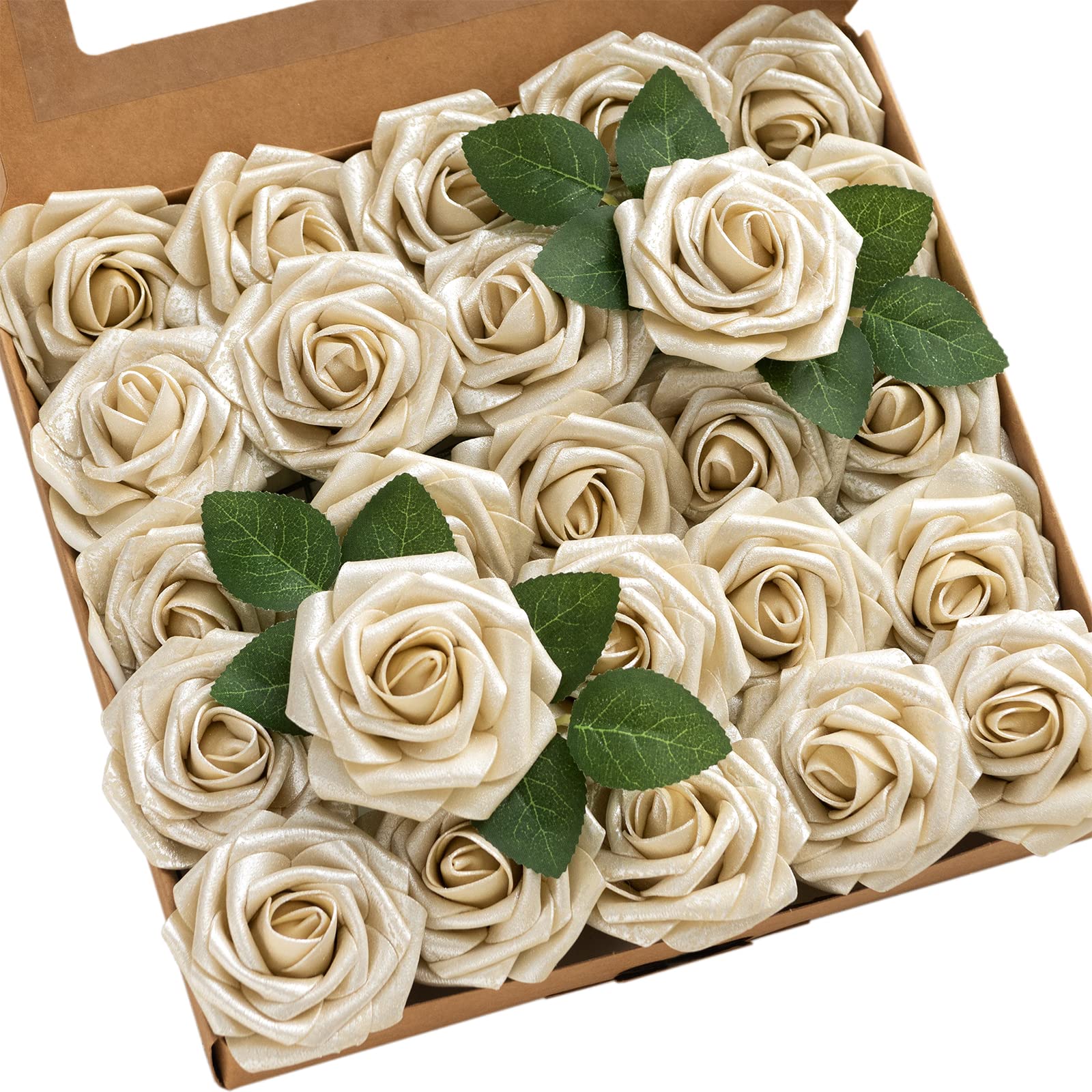 Luxe Beige Artificial Flowers — 3"