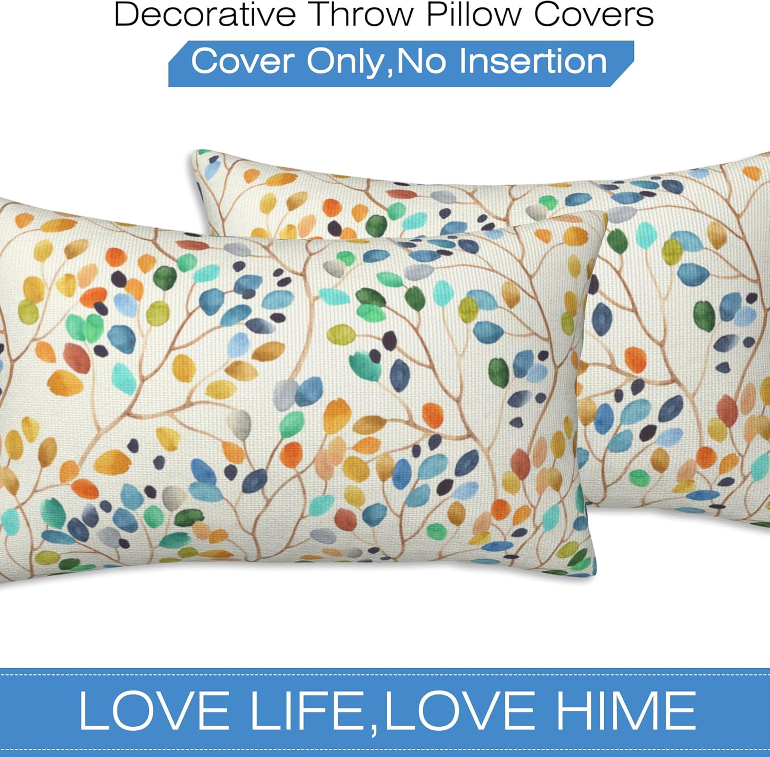 Boho Blue Throw Pillow Cover — 20" - View 3