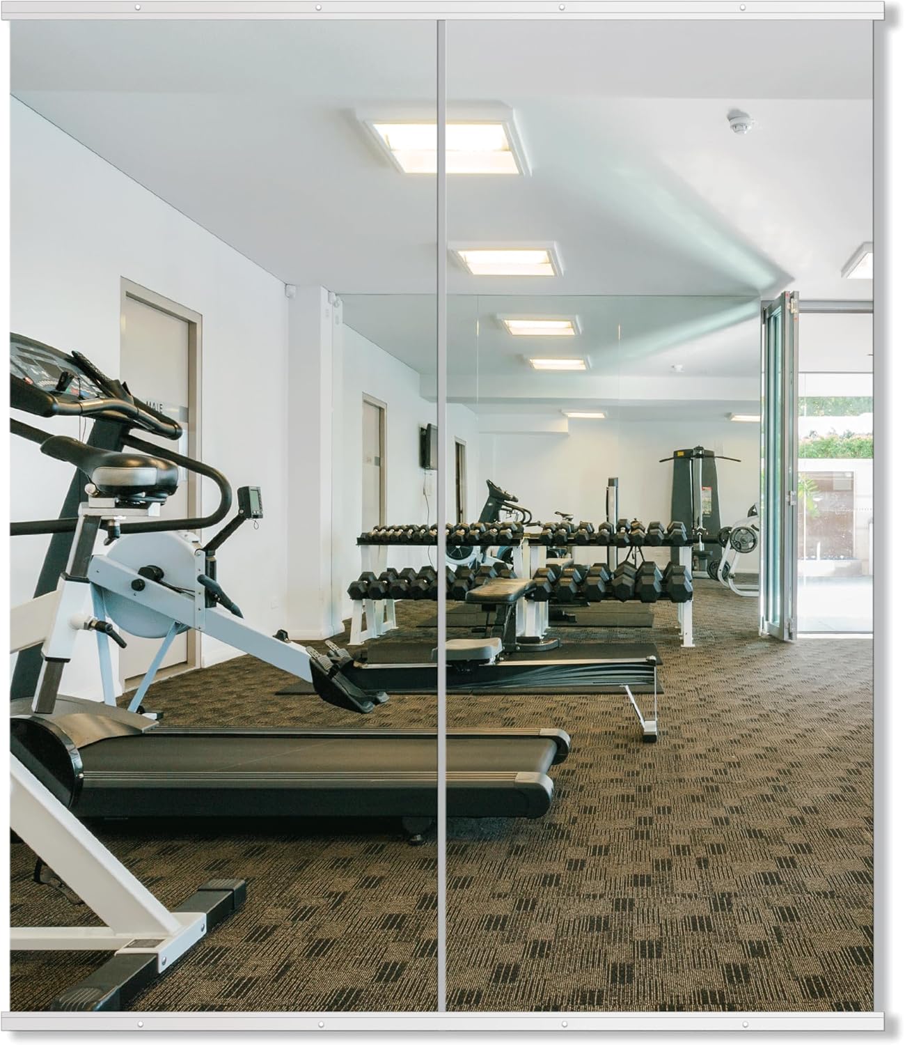 Black Wall Mirror — 50" — Gym White