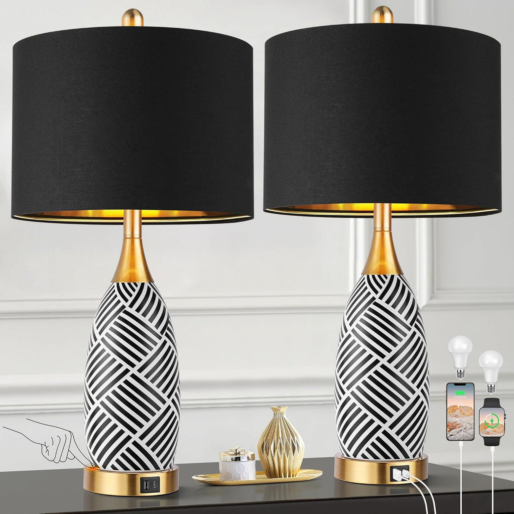 Dimmable Luxe Ceramic Bedside Lamp — 25.5" - View 8