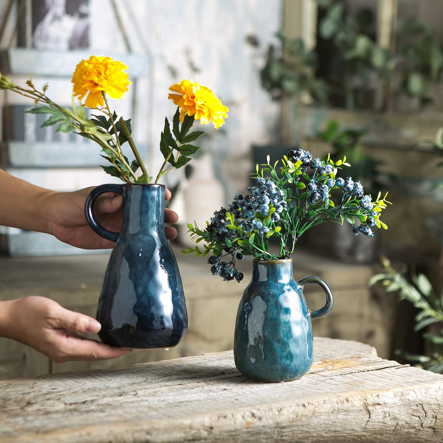 Farmhouse Black Vase Set — Set of 2 - View 5