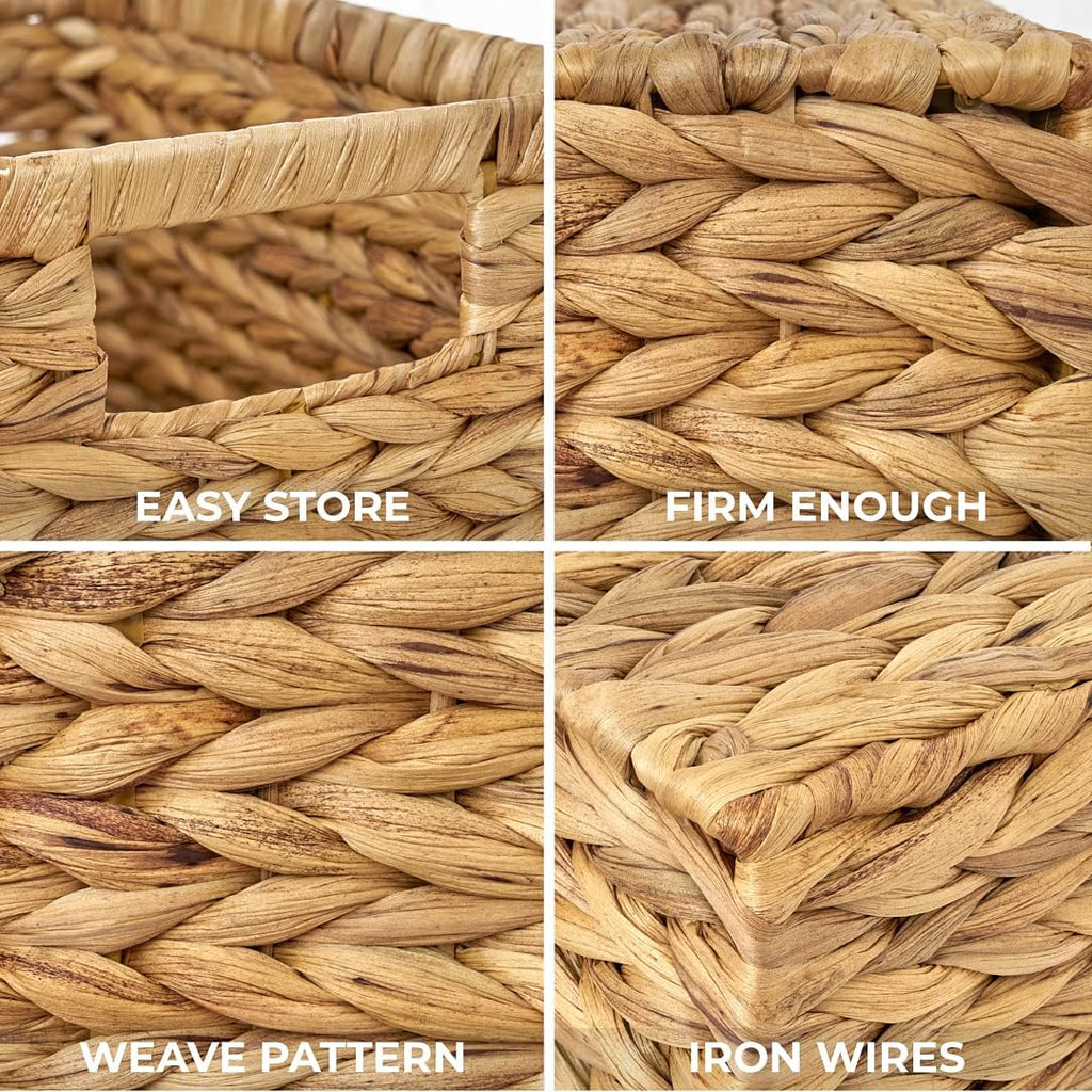 Rectangular Boho Rattan Storage Basket — Set of 6 - View 6