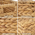 Rectangular Boho Rattan Storage Basket — Set of 6 - View 6
