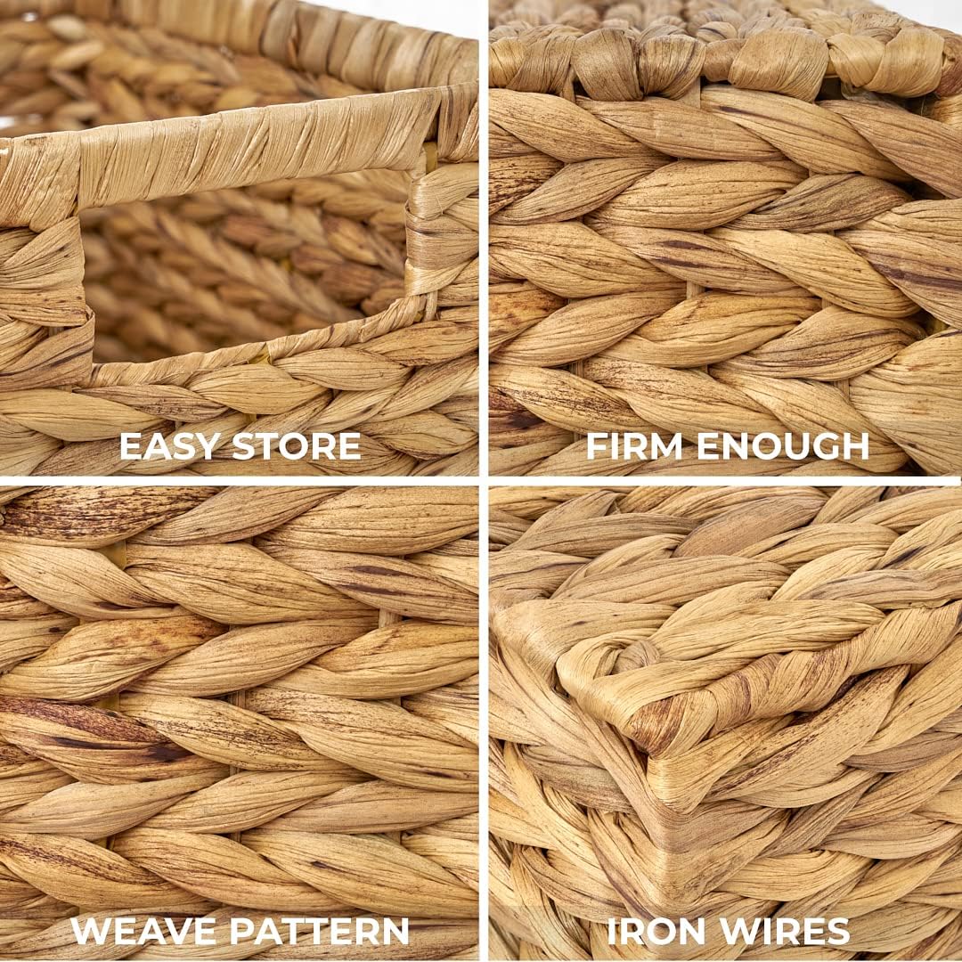 Rectangular Boho Rattan Storage Basket — Set of 6 - View 6