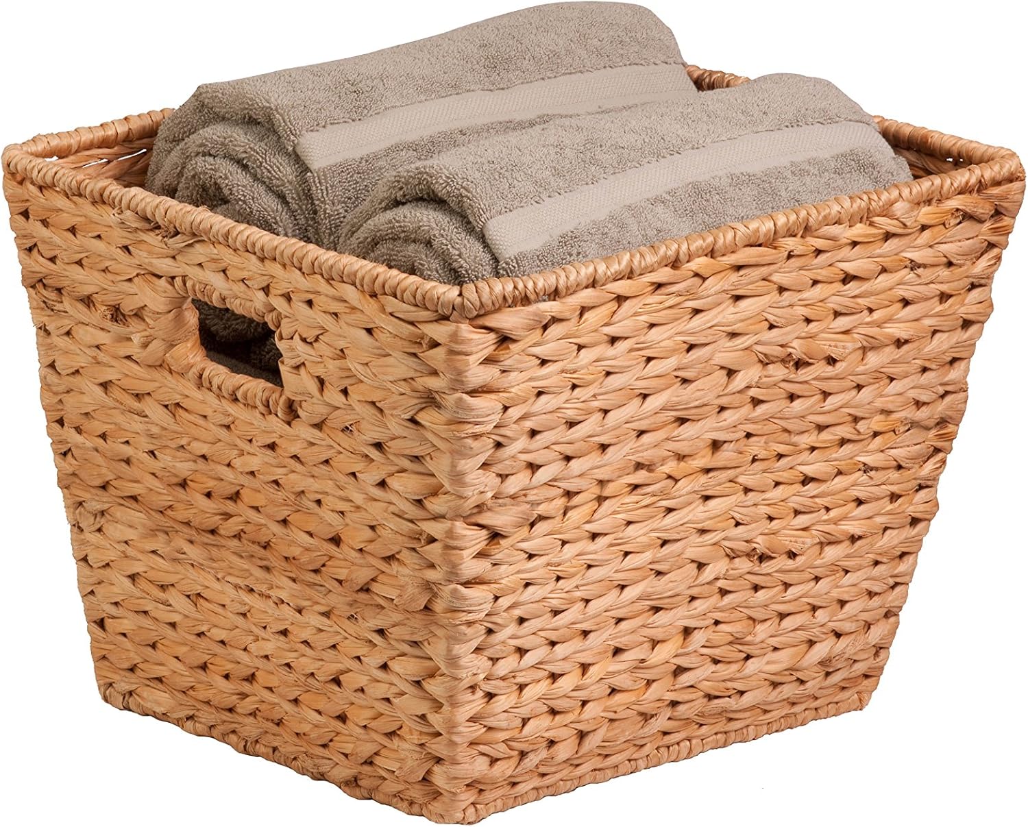 Boho Rattan Woven Basket — 9" — 15" L x 15" W x 12" H