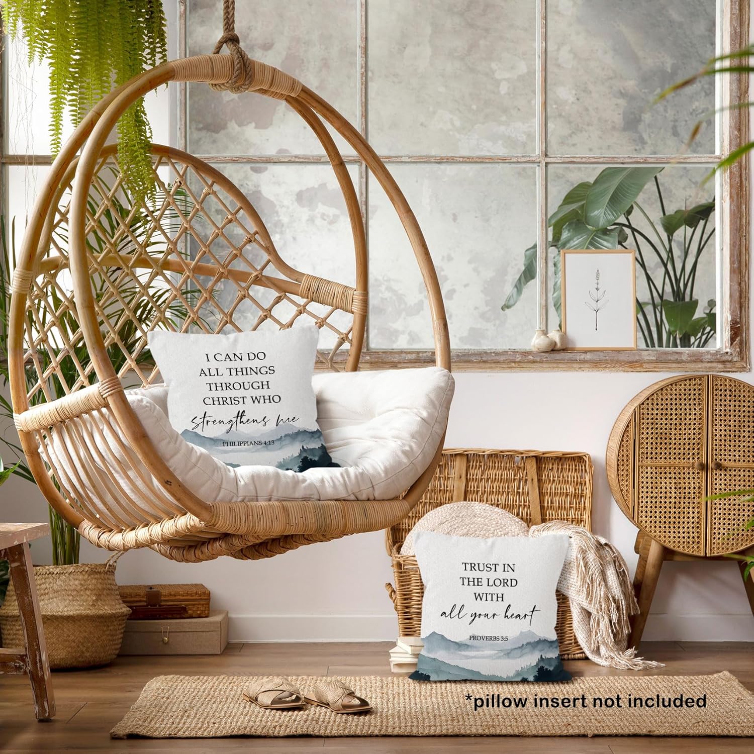 Boho Brown Throw Pillow Cover — 18x18 - View 4