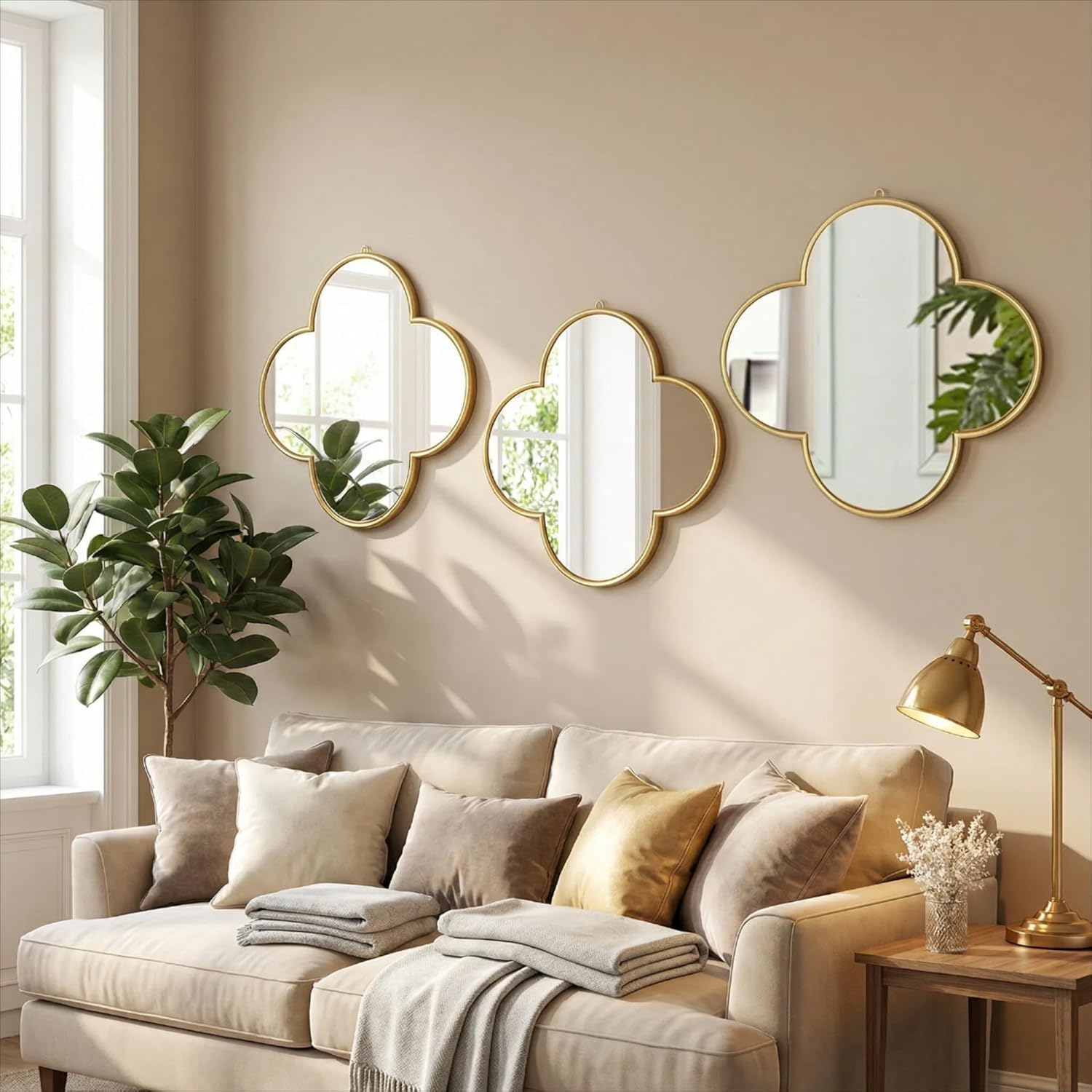 Luxe Black Wall Mirror — Set of 3 - View 4
