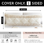 Lumbar Boho Beige Throw Pillow Cover — 36" - View 12