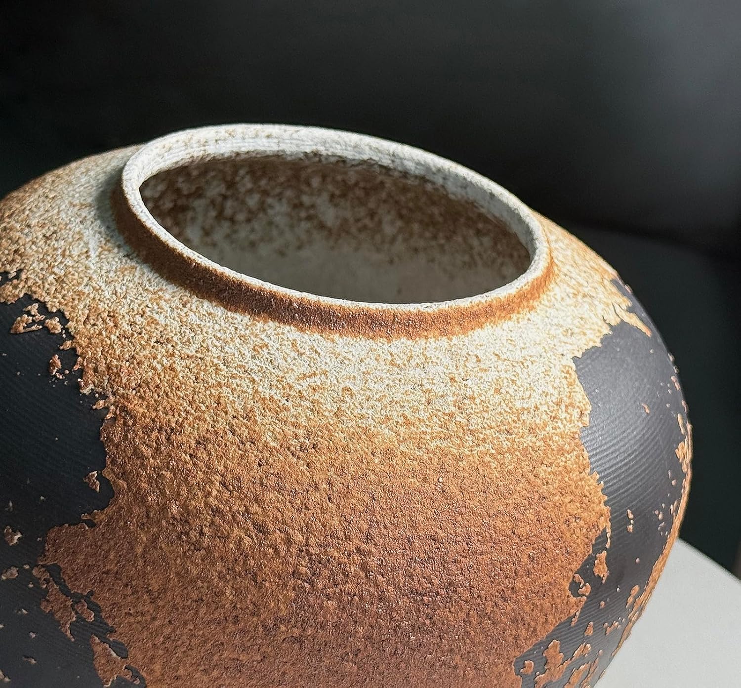Round Farmhouse Black Vase - View 6
