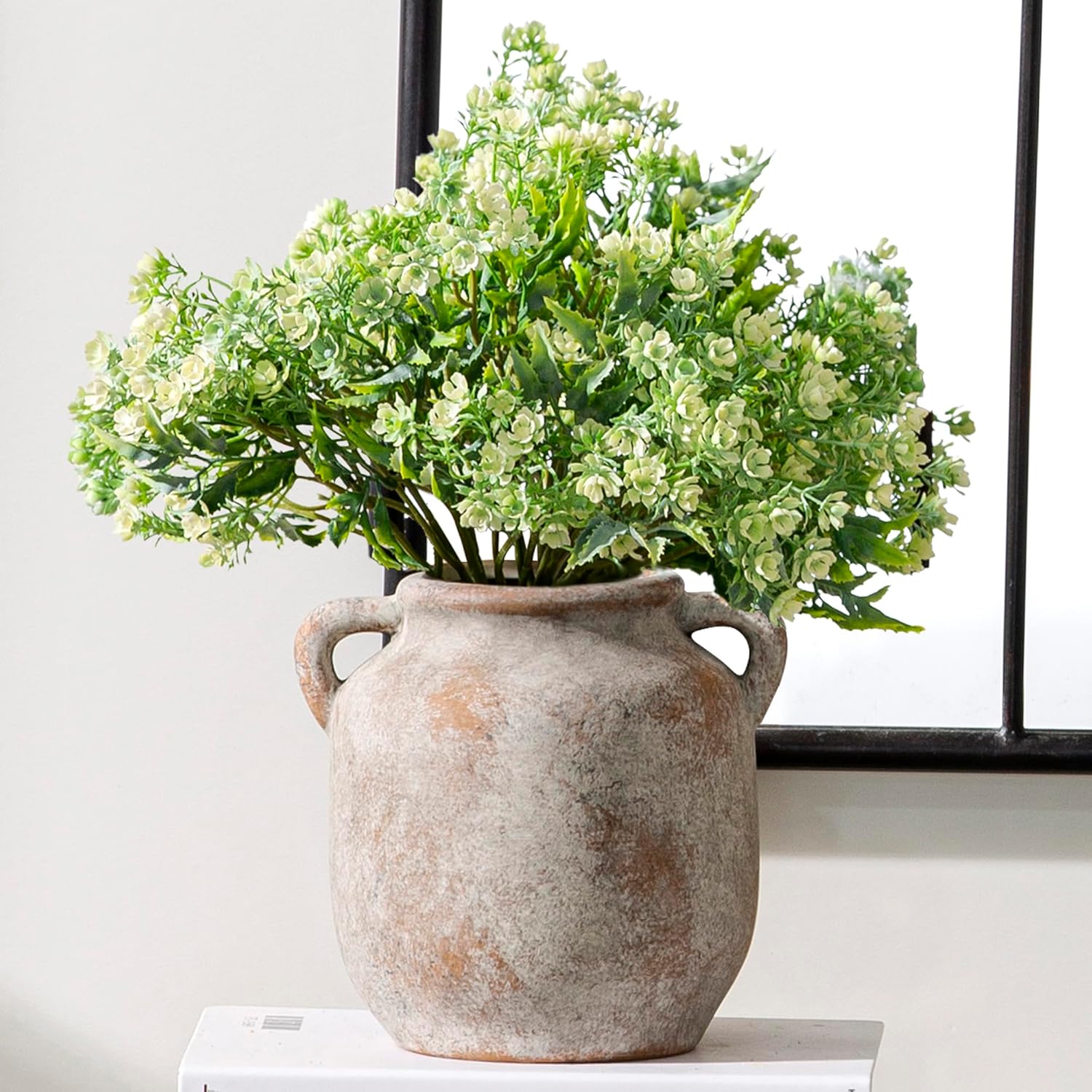 Vintage Farmhouse Brown Flower Vase — 7.6" — 6" Retro