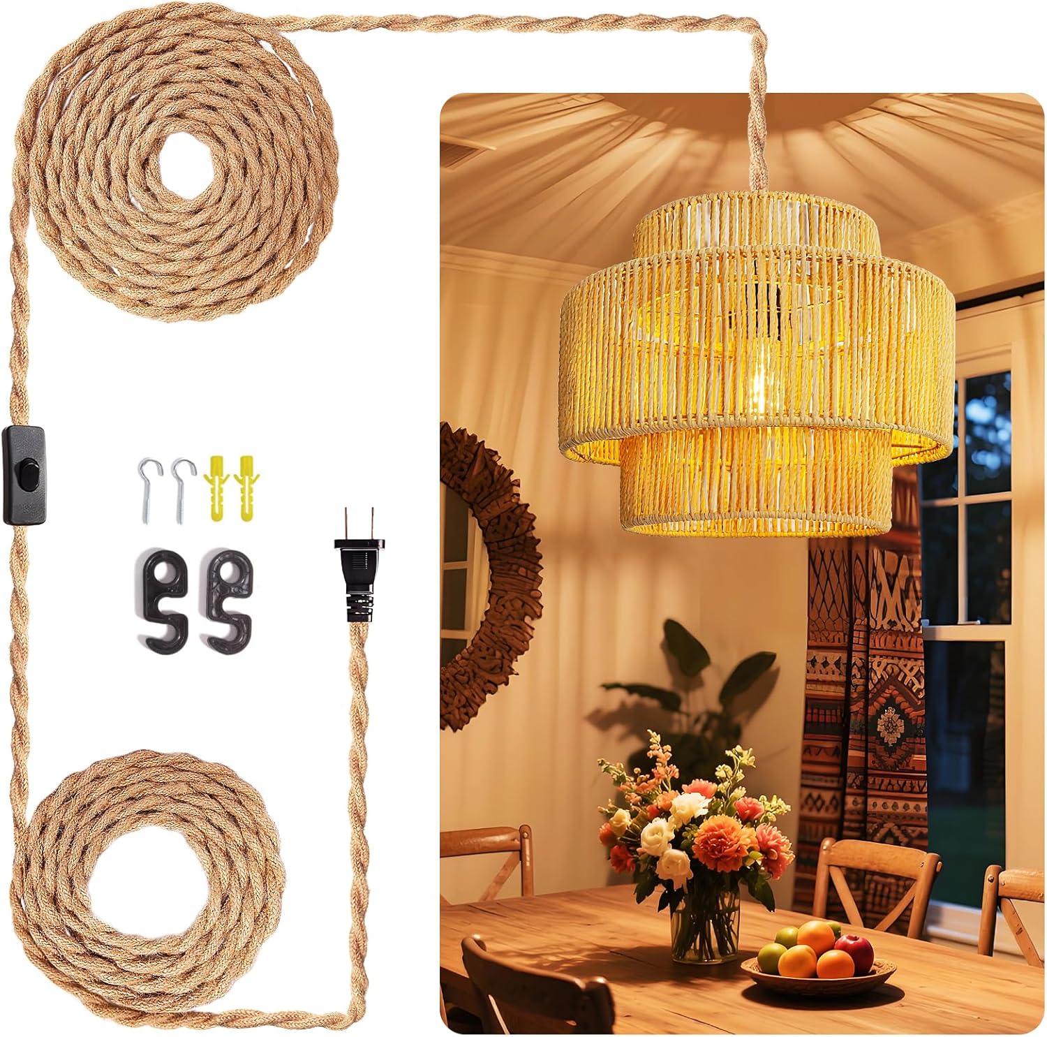 Adjustable Farmhouse Metal Pendant Light — 18" — 12 Inch - Lantern Shade