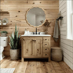Round Farmhouse Beige Mirror — 24" - View 4