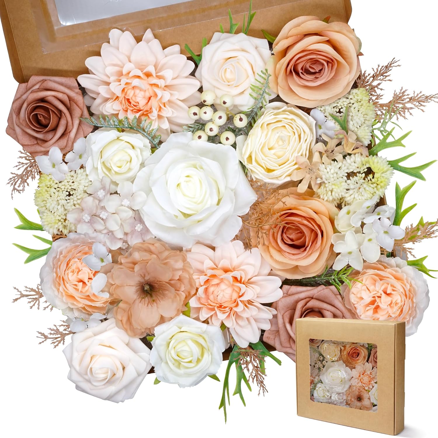 Blue Artificial Flowers — Orange&white