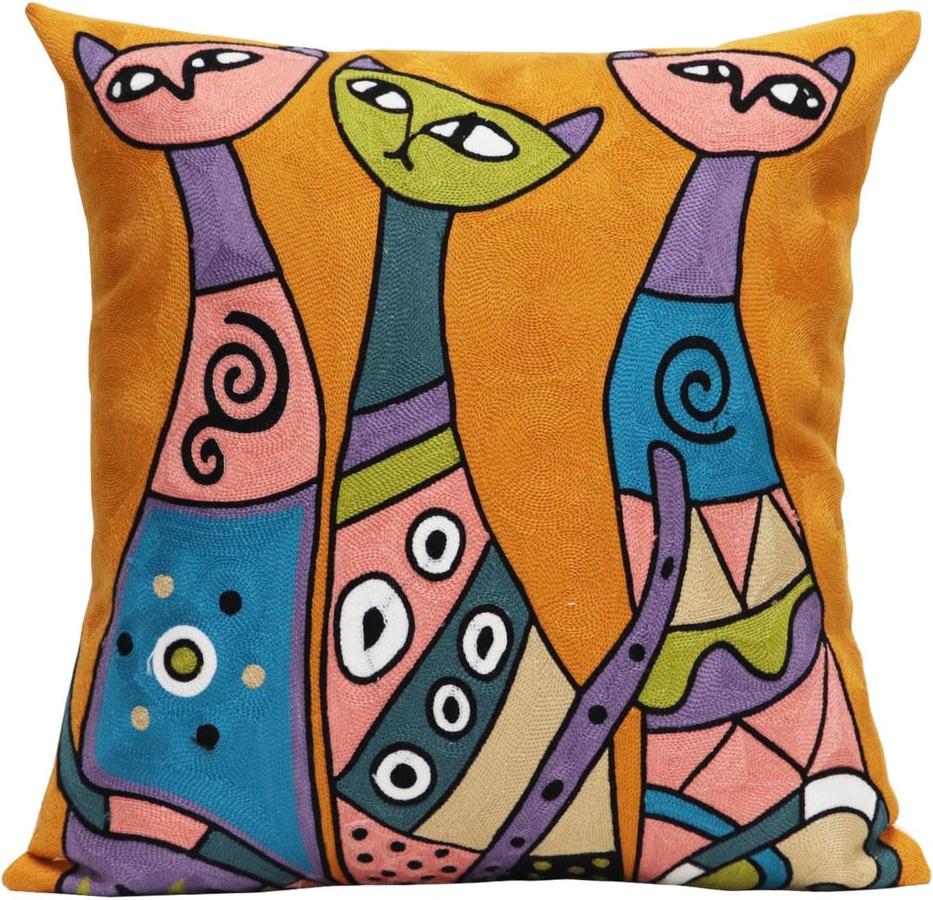 Blue Throw Pillow Cover — 18" — Cat Brother