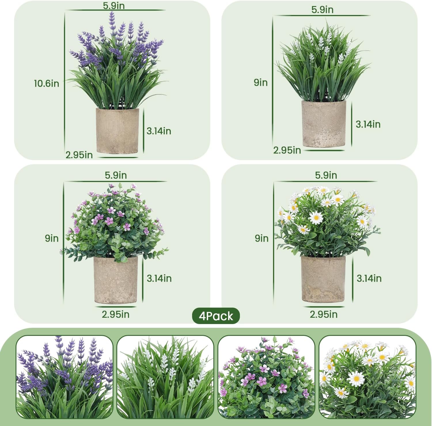 Green Artificial Plant - View 3
