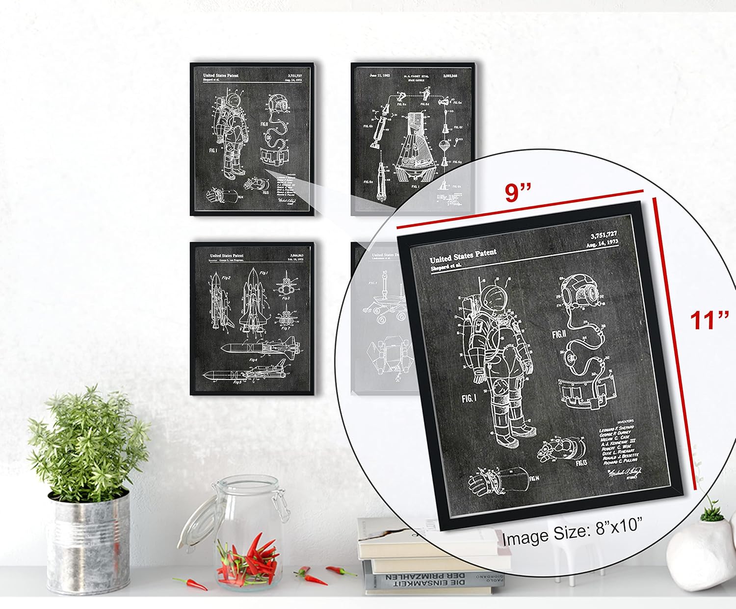 Black Framed Wall Art — 8" - View 5