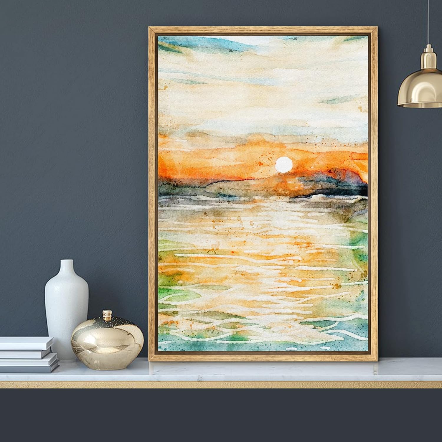 Framed Modern Fabric Wall Art — 24" - View 2