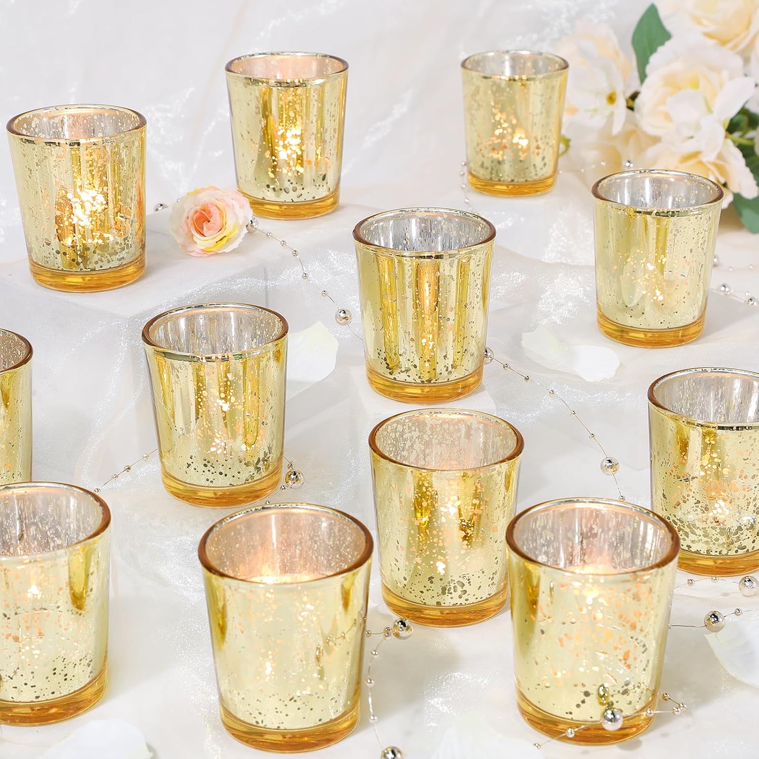 Luxe Black Candle — Set of 24 — Gold