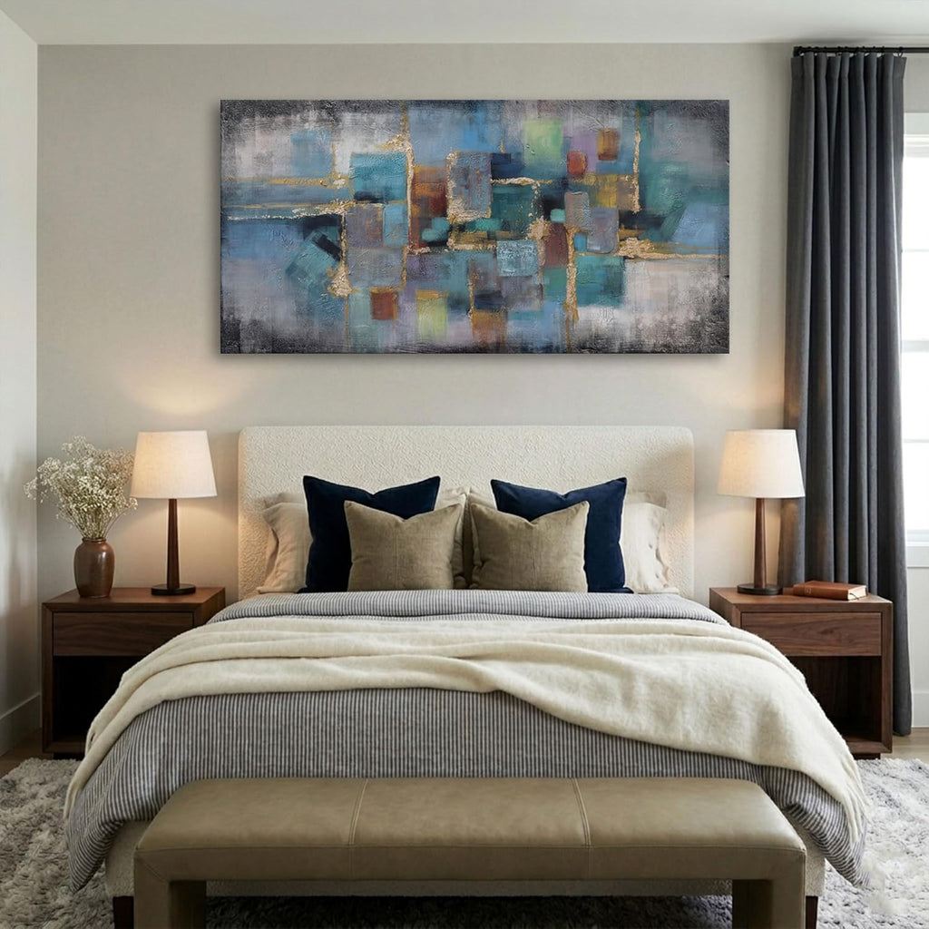 Framed Luxe Blue Canvas Wall Art — 24×48 - View 3