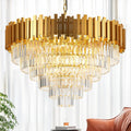 Round Luxe Black Chandelier — 10-Light — Diameter 31.5"