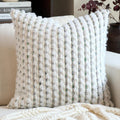 Tufted Boho Blue Throw Pillow Cover — 18" — Green White