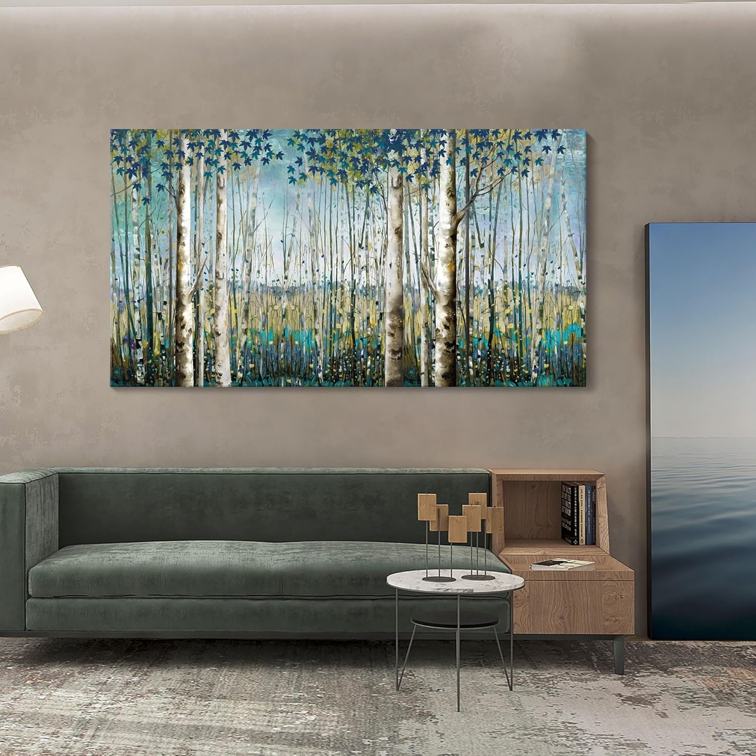 Framed Modern Black Wall Art — 40" — Landscape Artwork