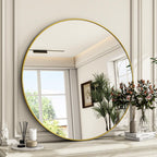 Luxe Black Round Mirror — 24"