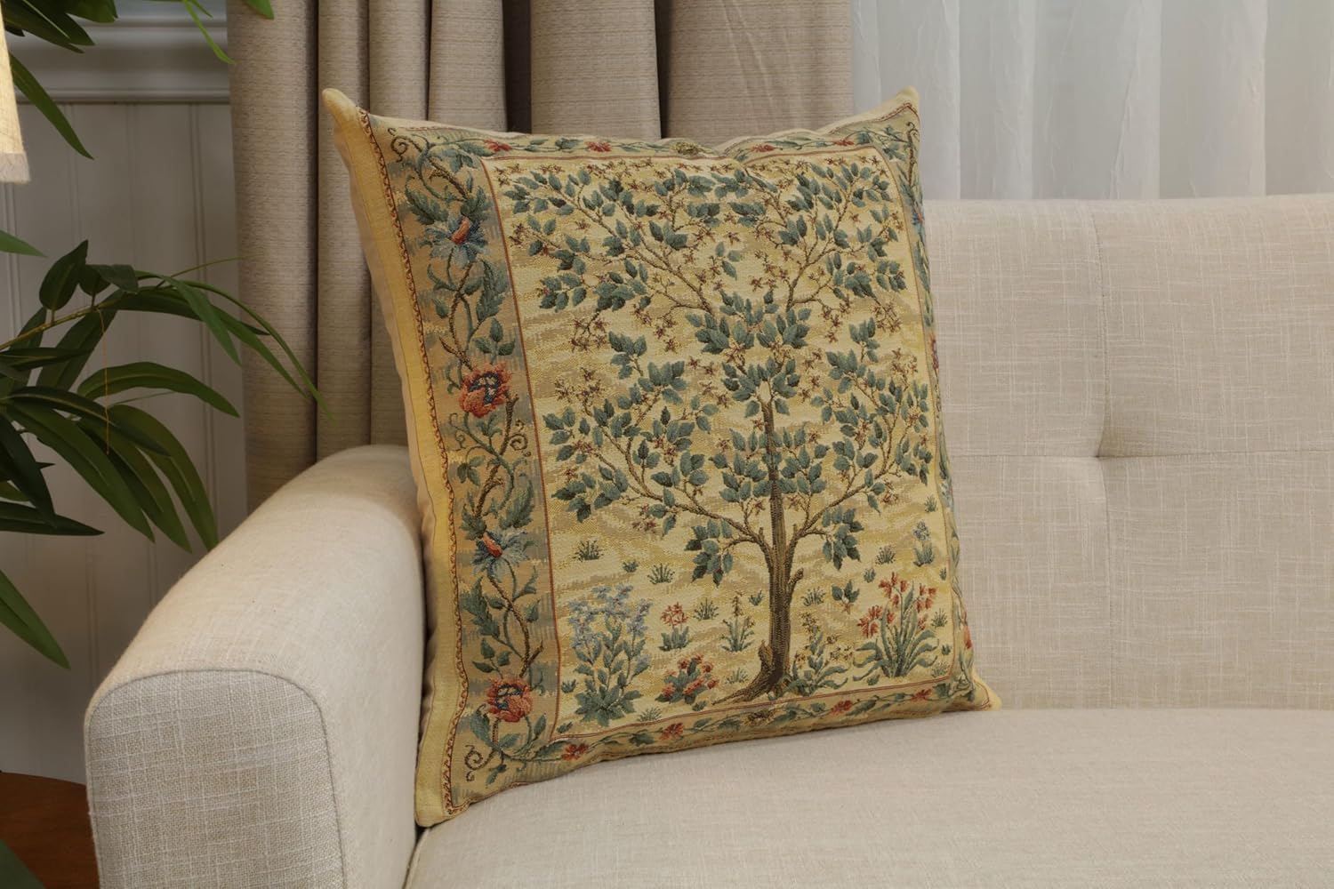 Vintage Boho Black Throw Pillow Cover — 18x18 - View 2