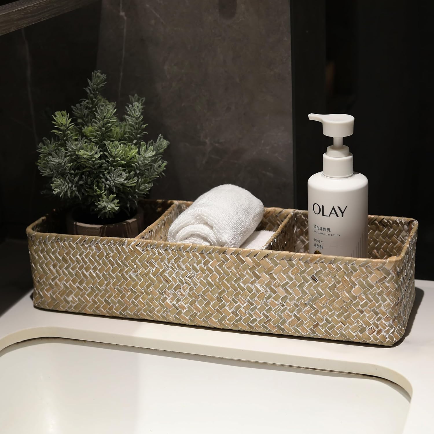 Boho Beige Storage Basket — 6" - View 5