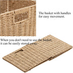 Handwoven Boho Beige Storage Basket — 13" - View 7
