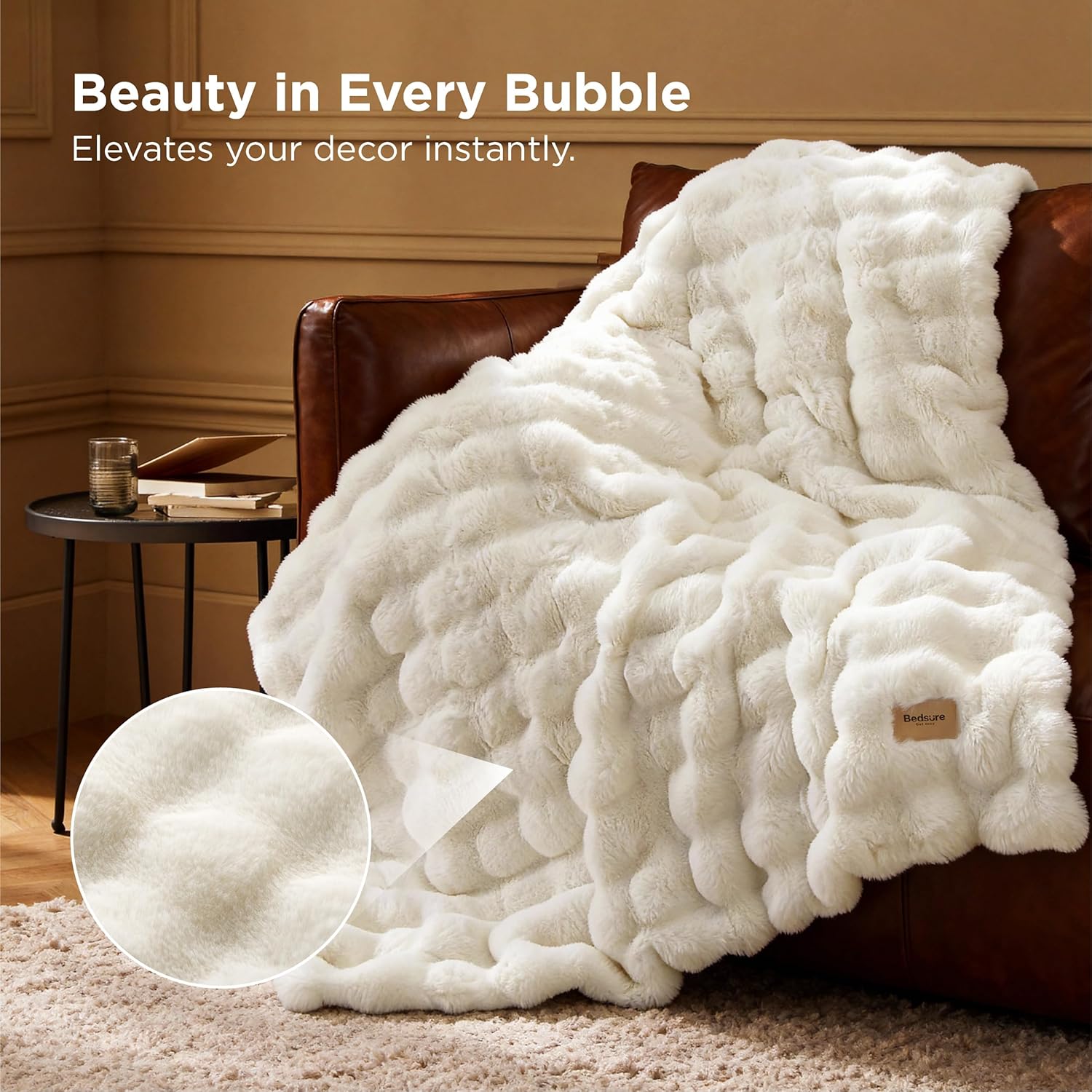 Beige Throw Pillow — 50" - View 2