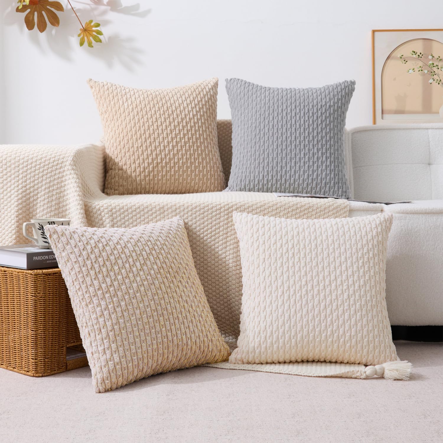 Boho Beige Pillow Cover — 20" - View 3
