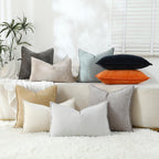 Chenille Beige Throw Pillow Cover — 20" - View 5