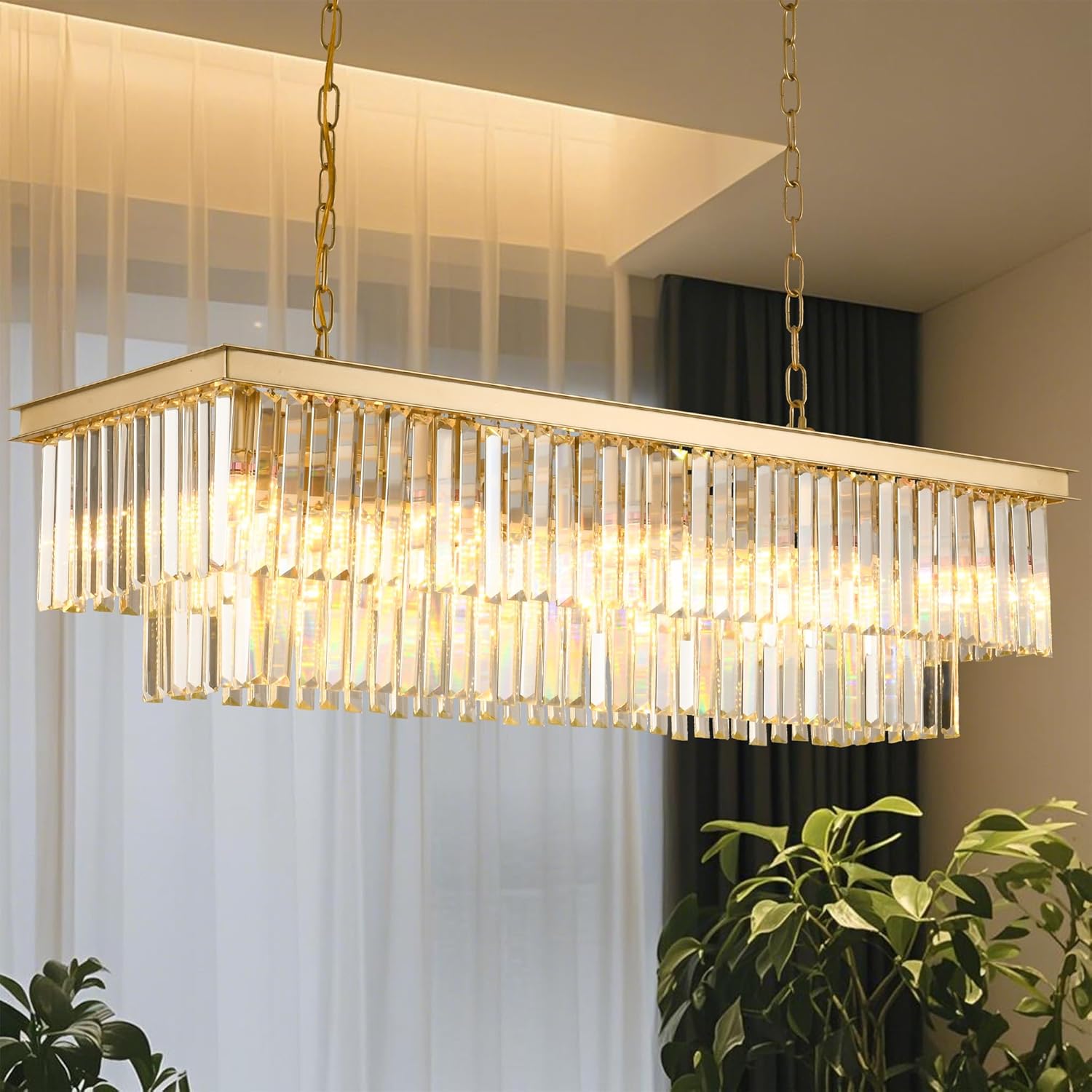 Adjustable Luxe Black Chandelier — L-40"
