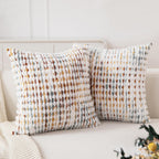 Tufted Boho Blue Throw Pillow Cover — 18"