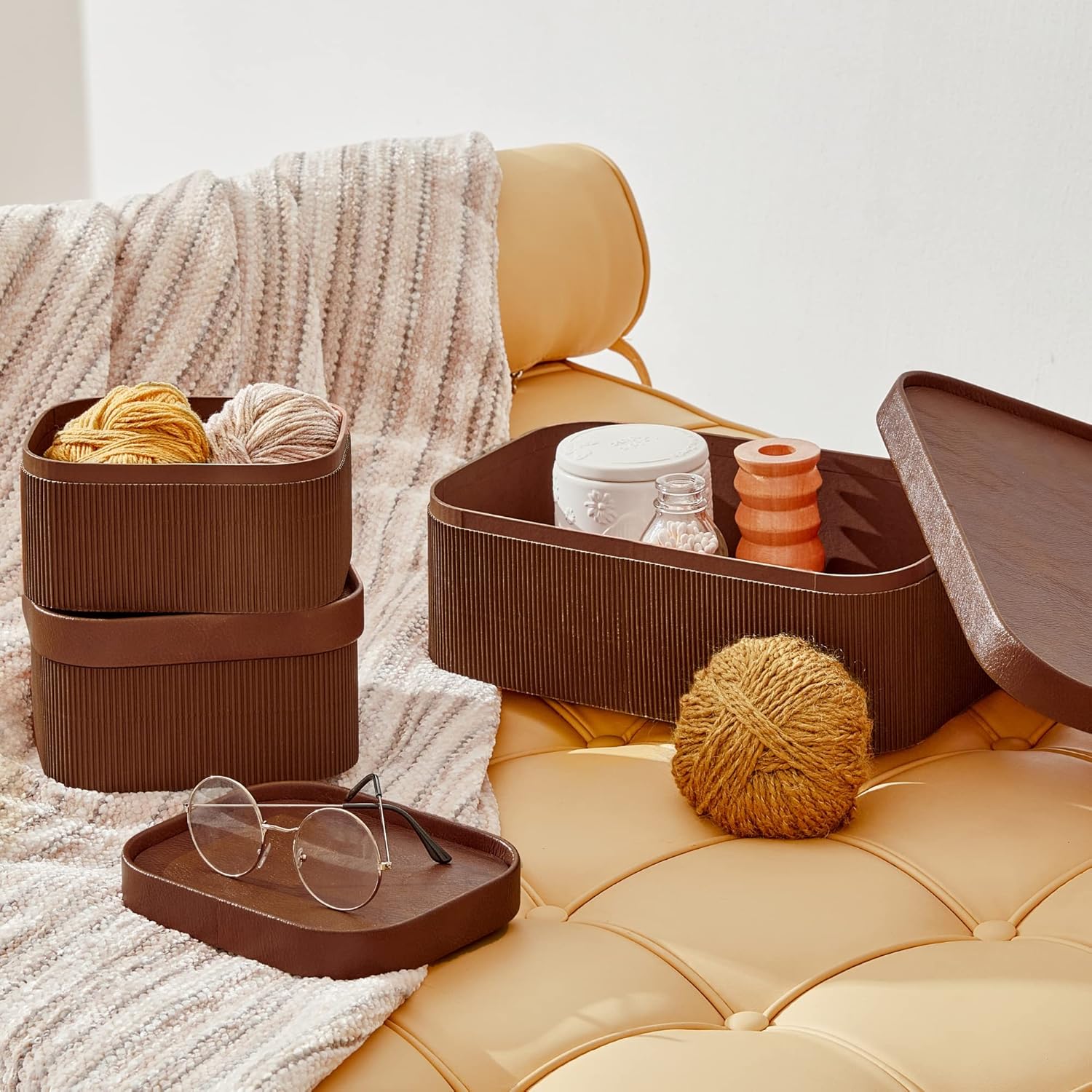 Beige Storage Basket — Set of 3 - View 2