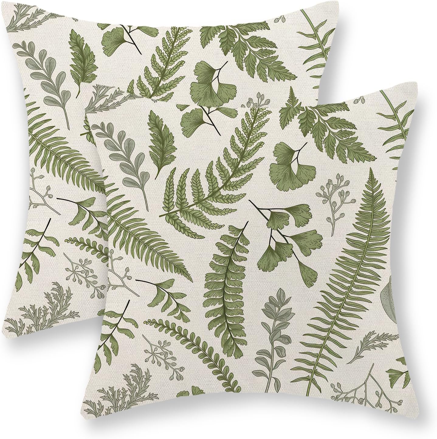 Linen Boho Beige Pillow Cover — 18" — 18" x 18" (Pack of 2)