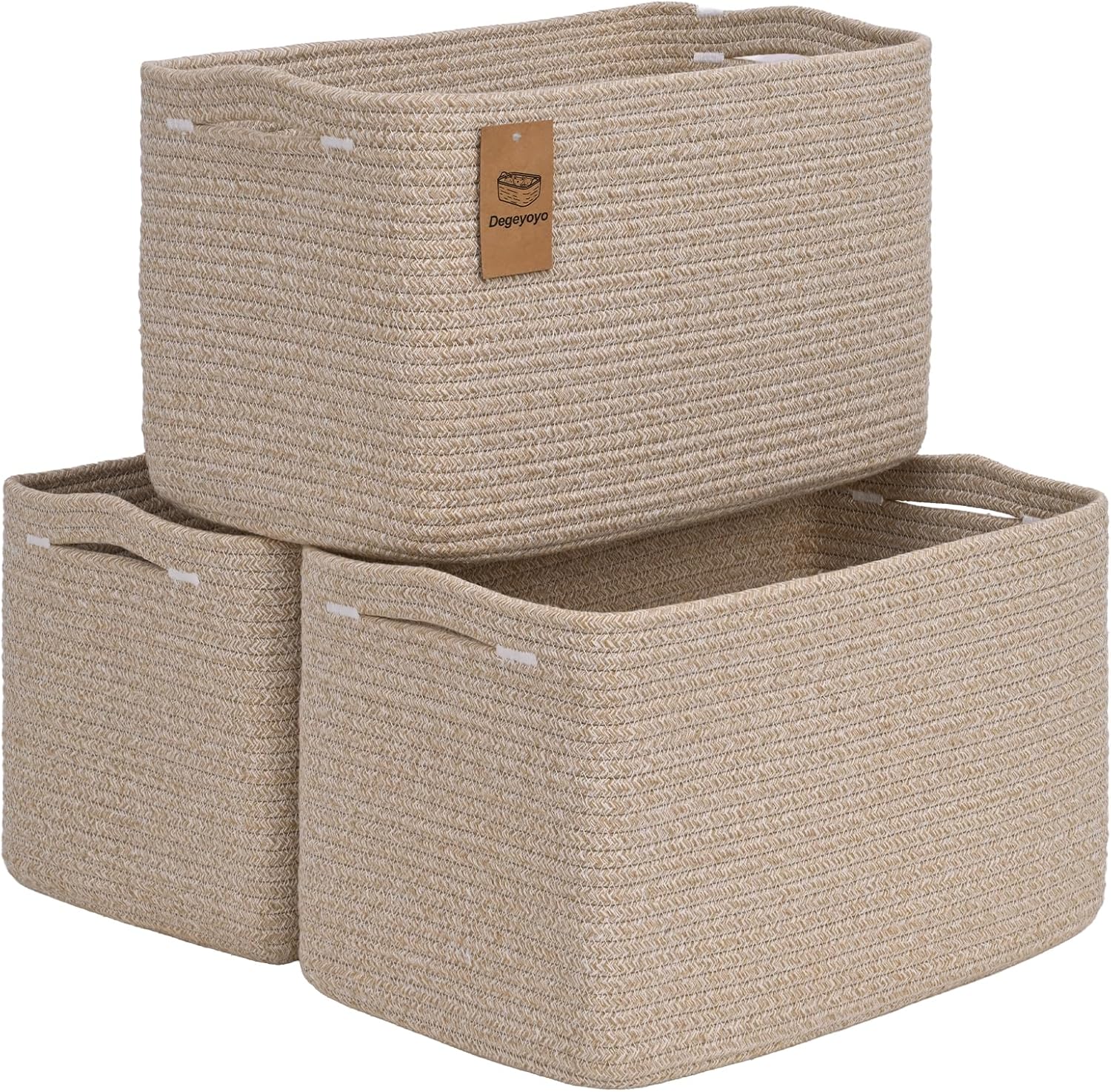 Boho Black Woven Basket — 15" — Brown