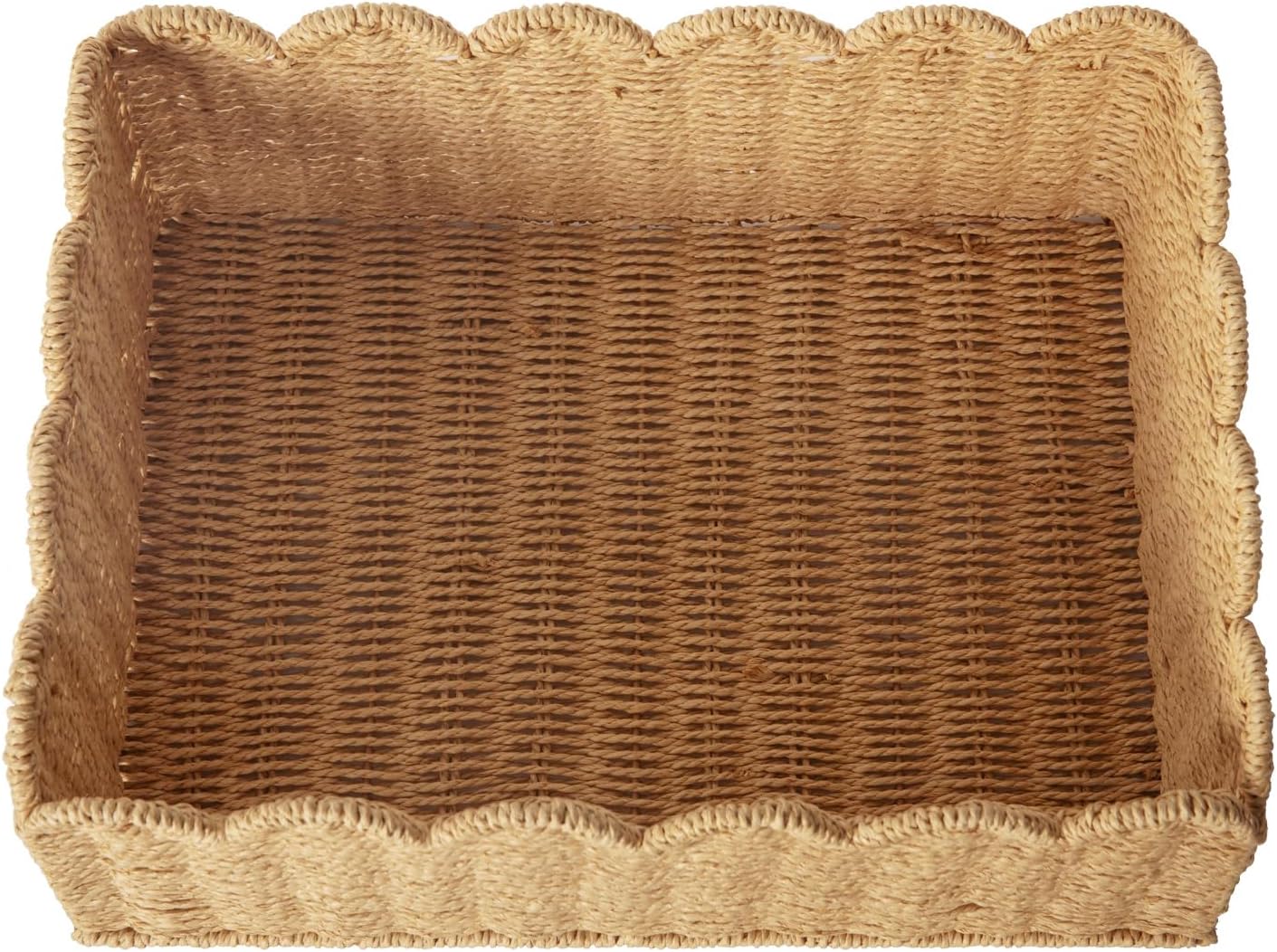 Boho Beige Woven Basket — 14" - View 9