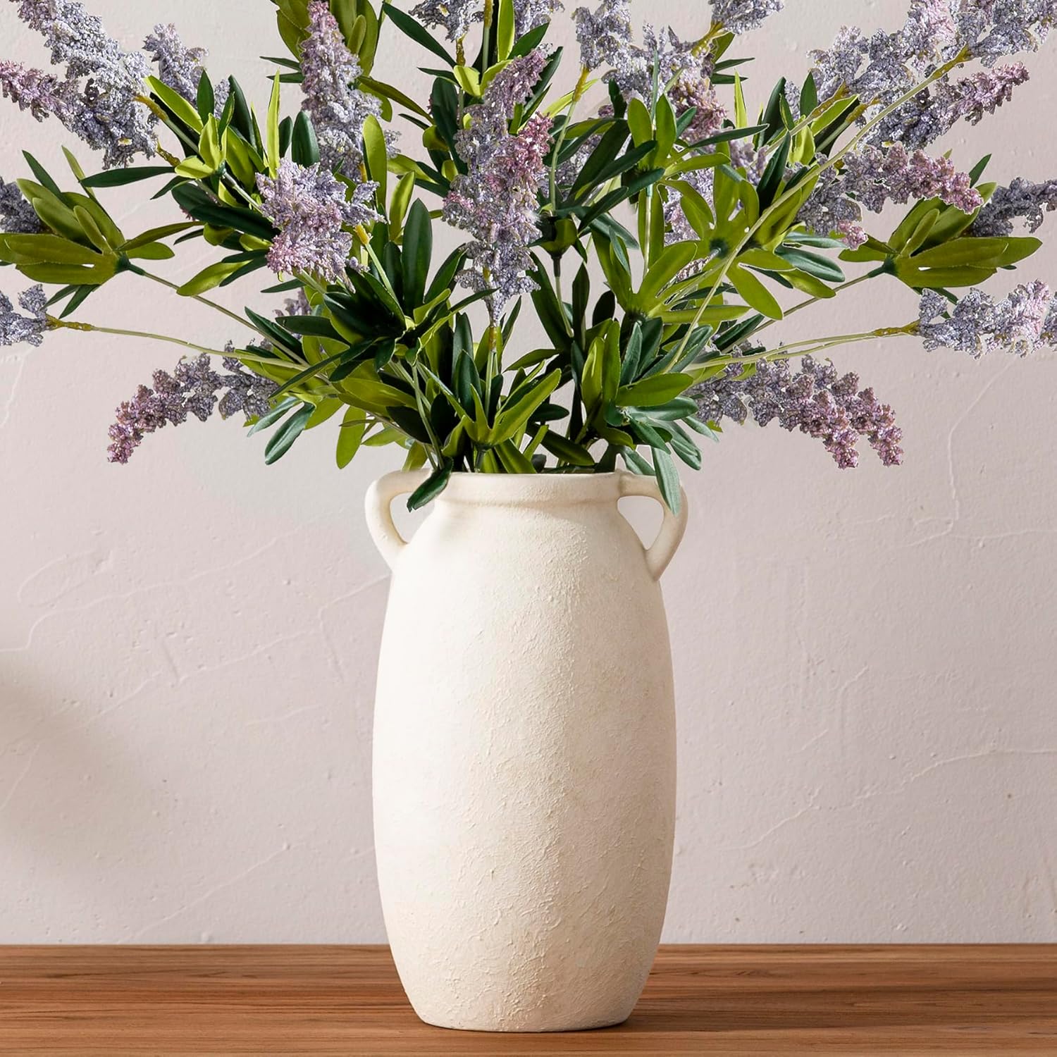Farmhouse Black Flower Vase — 6" — L-antique Off White