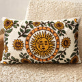 Embroidered Boho Red Throw Pillow Cover — 18" — Sunflower Moon