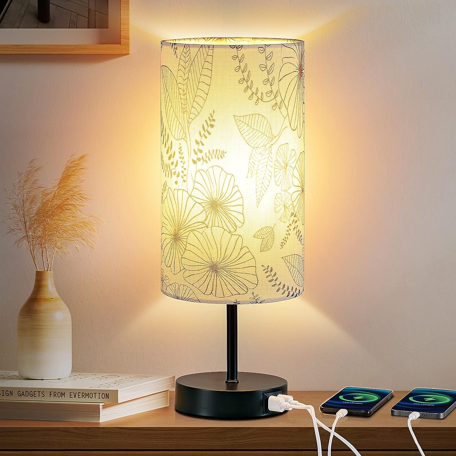 Dimmable Blue Bedside Lamp — White