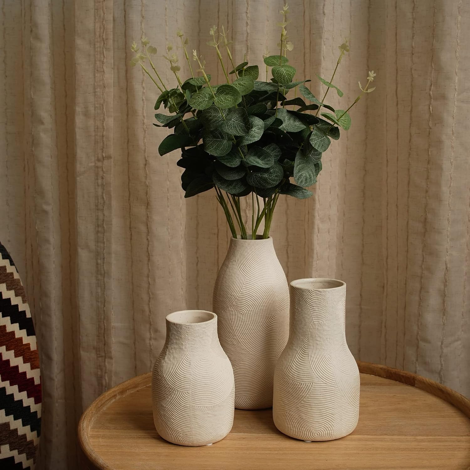 Boho Red Decorative Vase — Set of 3 - View 5