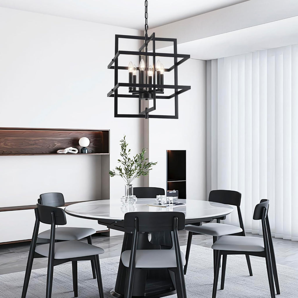 Farmhouse Black Chandelier — 6-Light - View 7