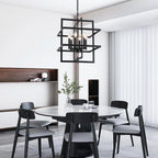 Farmhouse Black Chandelier — 6-Light - View 7
