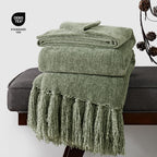 Knit Boho Beige Throw Pillow — 50" - View 4