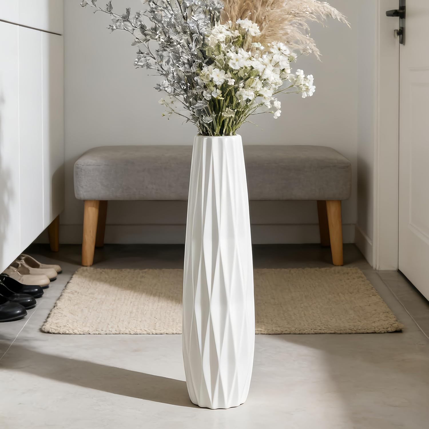 Farmhouse Ceramic Flower Vase — 17.7" - View 6