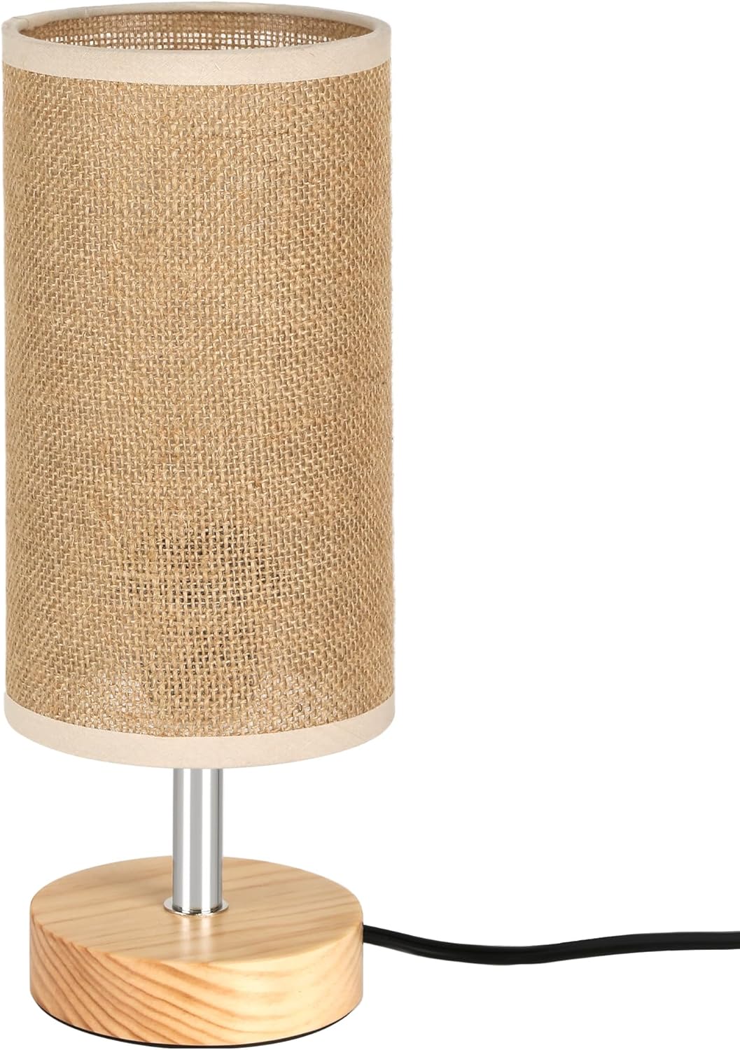 Linen Black Table Lamp — Brown