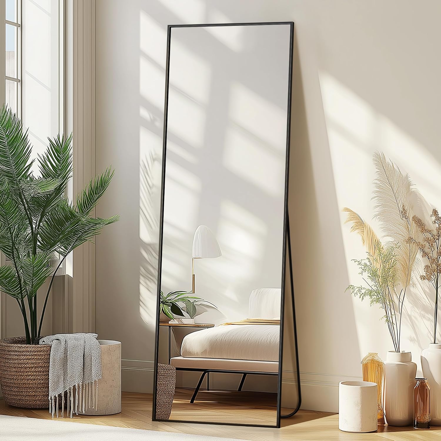 Black Wall Mirror — 50" — Black